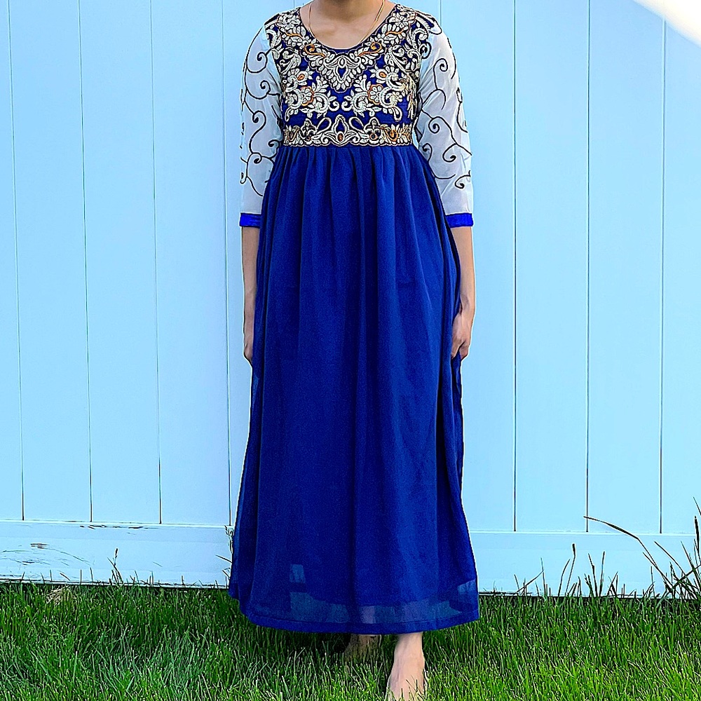 Royal Blue Indian Anarkali Dress